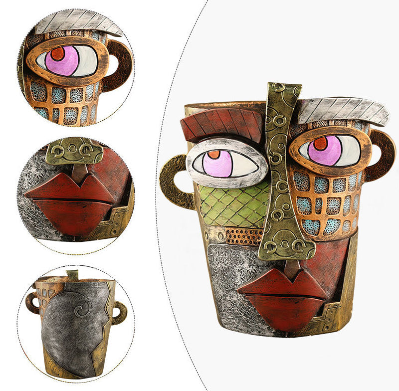 Abstract Beauty Face Flower Pot