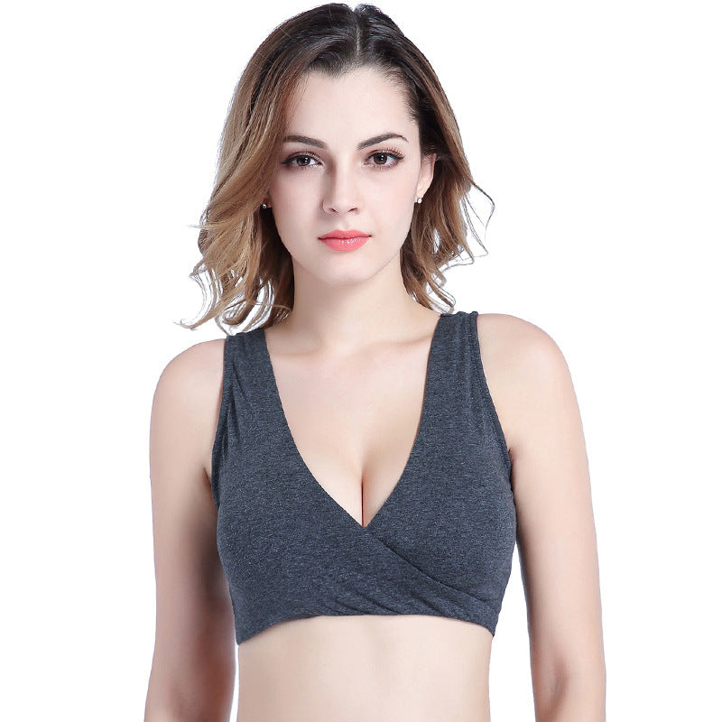Criss Cross Front Wide Straps Nursing Bra