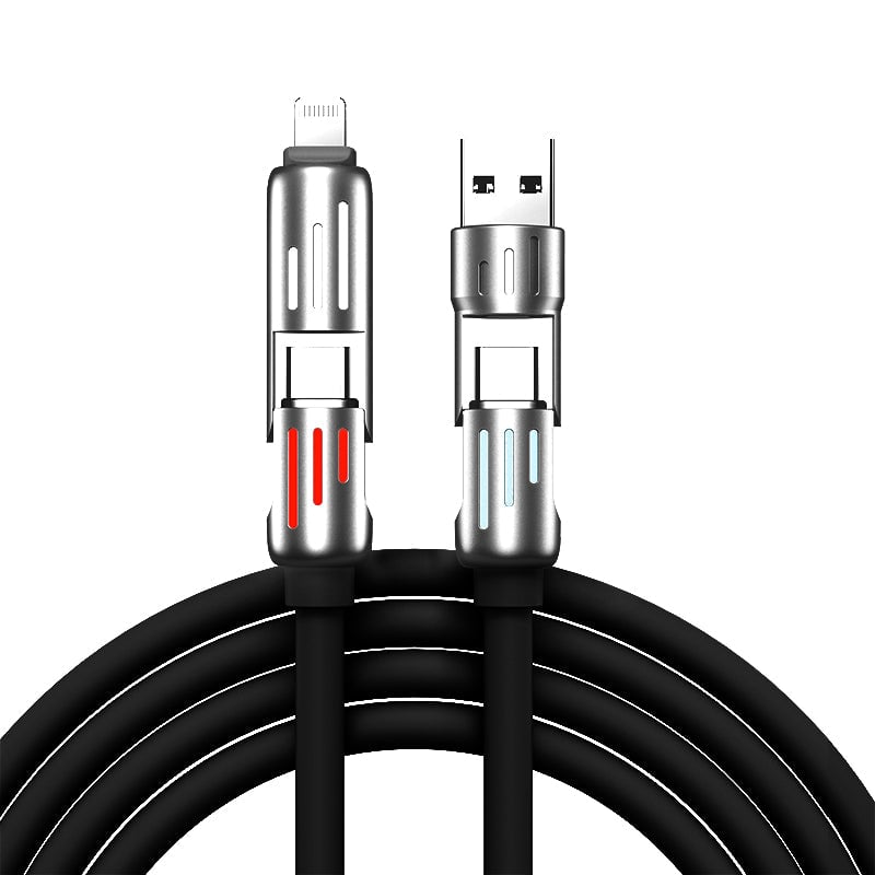 7-Color Breathing Light 240W 4-in-1 USB C Cable