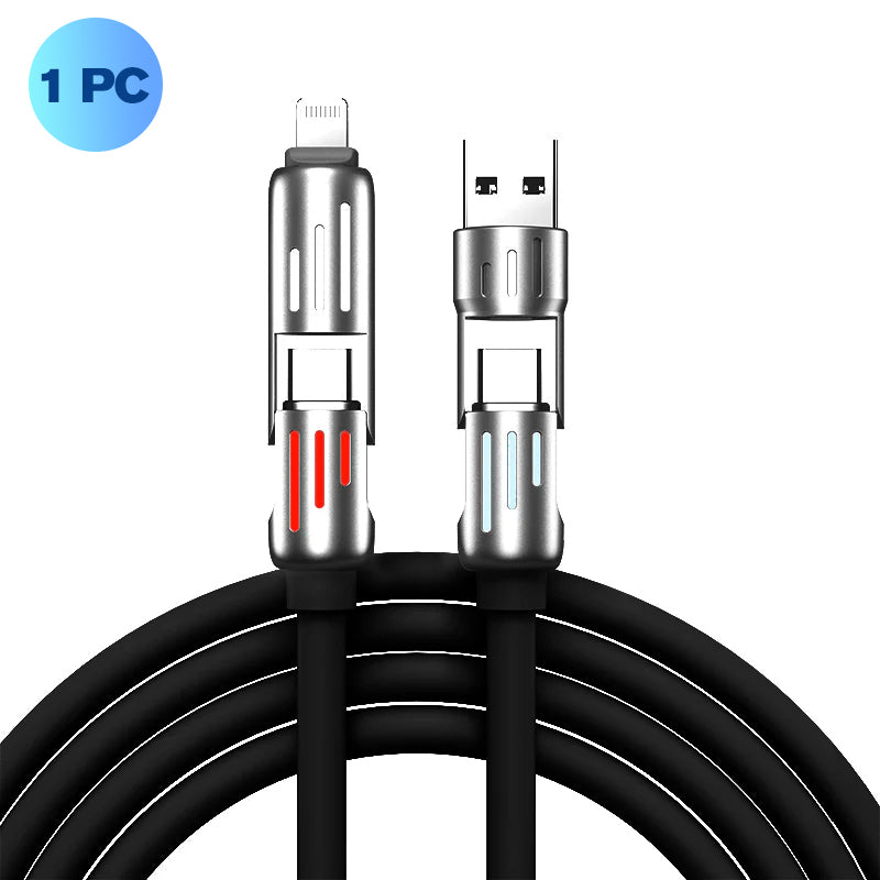 7-Color Breathing Light 240W 4-in-1 USB C Cable