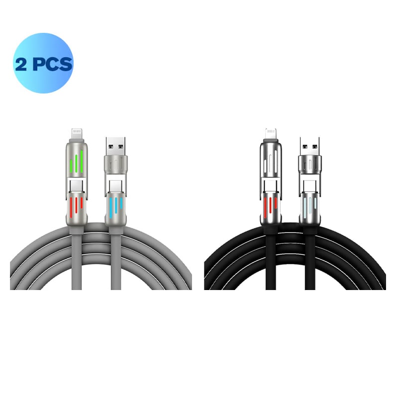 7-Color Breathing Light 240W 4-in-1 USB C Cable