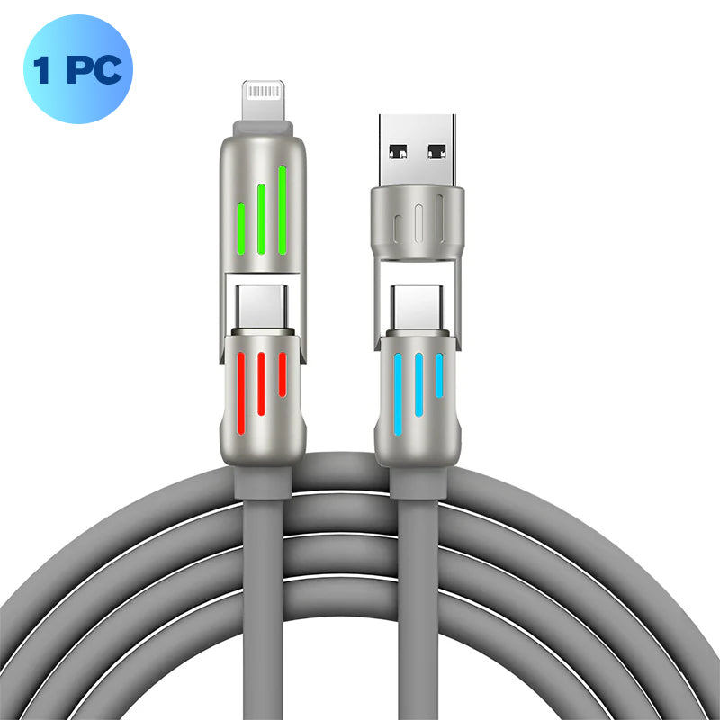 7-Color Breathing Light 240W 4-in-1 USB C Cable