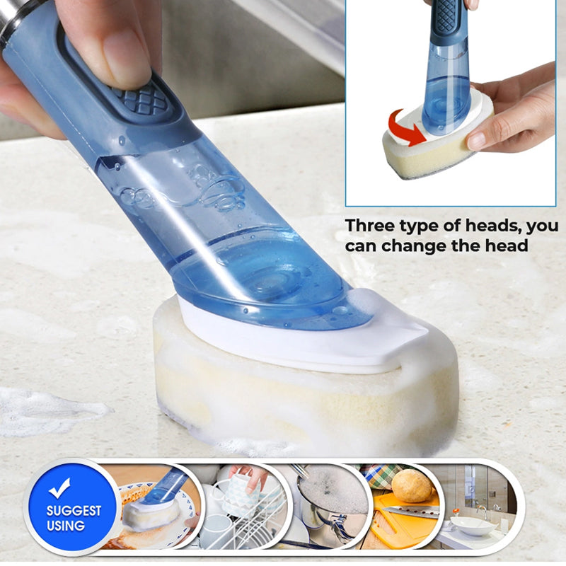 4-in-1 Soap Dispensing Dish Brush Set