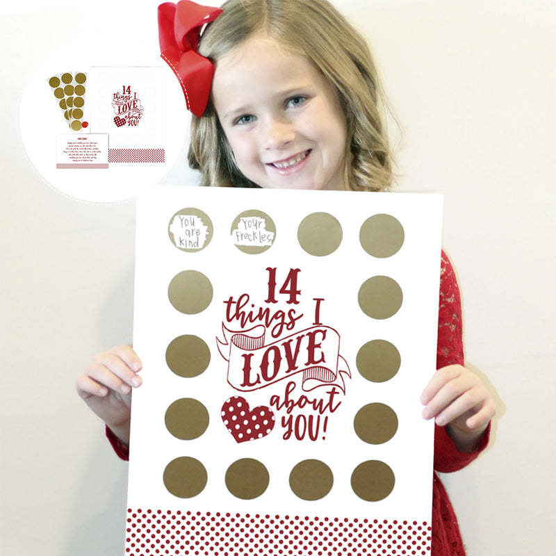 Valentine's Scratch Off Advent "14 things I or WE love about you!"