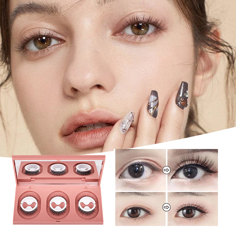 Glue-free Self-adhesive False Eyelashes(3 pairs)