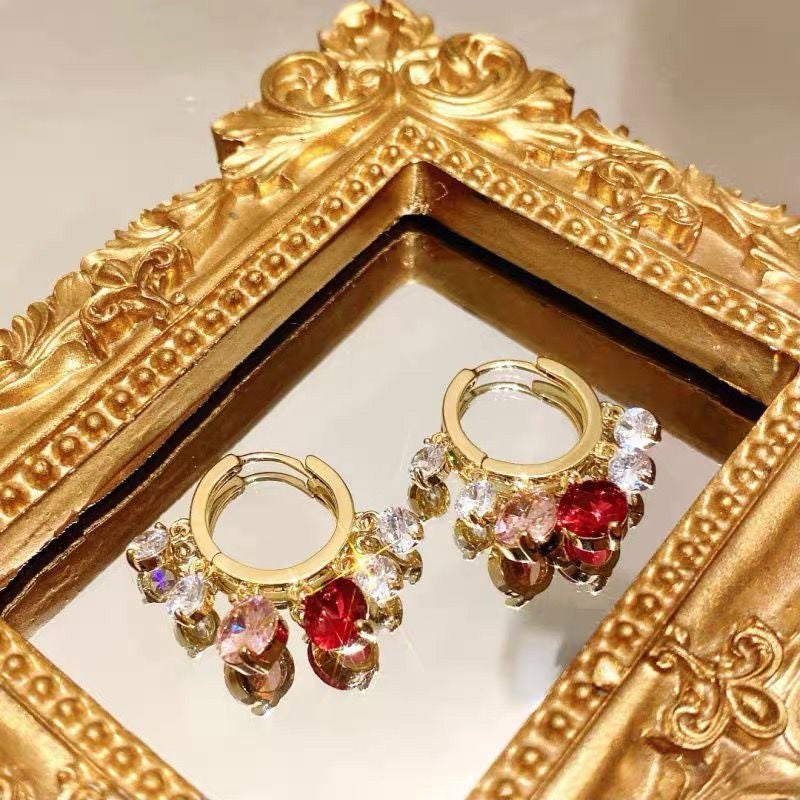 Shiny Colorful Zircon Drop Earrings
