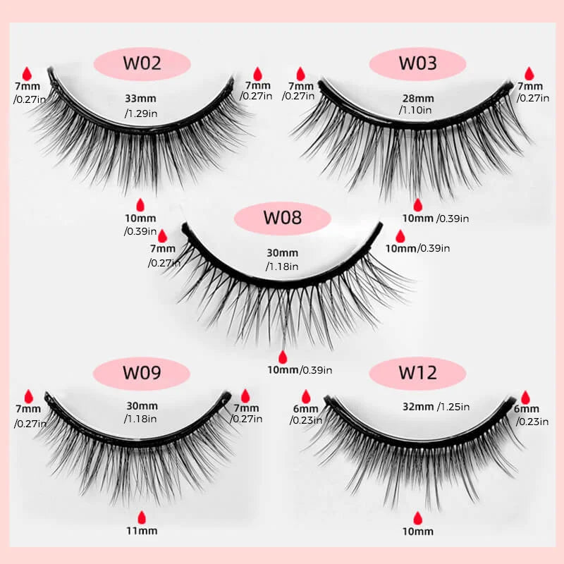 Glue-free Self-adhesive False Eyelashes(3 pairs)