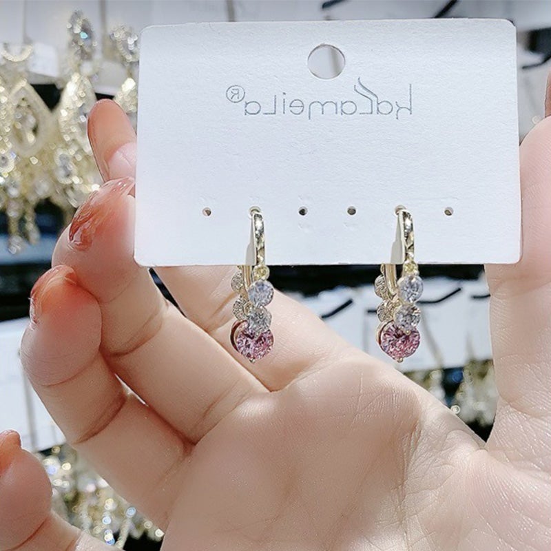 Shiny Colorful Zircon Drop Earrings