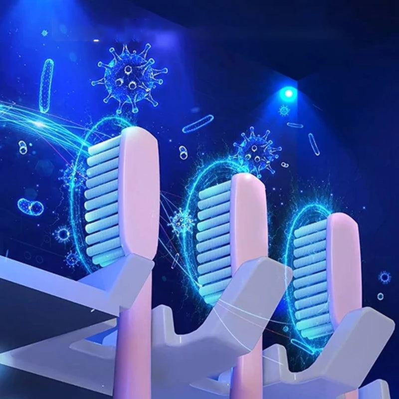 UV Light Sanitizer Toothbrush Holder (With Two Cups)